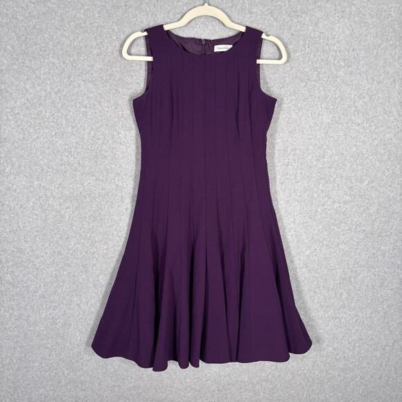 Calvin Klein Dress 4P Pleated Preppy Twee Career Church Academia Secretary Mod - Picture 1 of 12